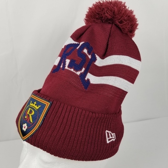 NEW ERA- MSL Real Salt Lake On-Field Stoppage Time Cuffed Knit Beanie/Pom /Hat - Picture 2 of 9